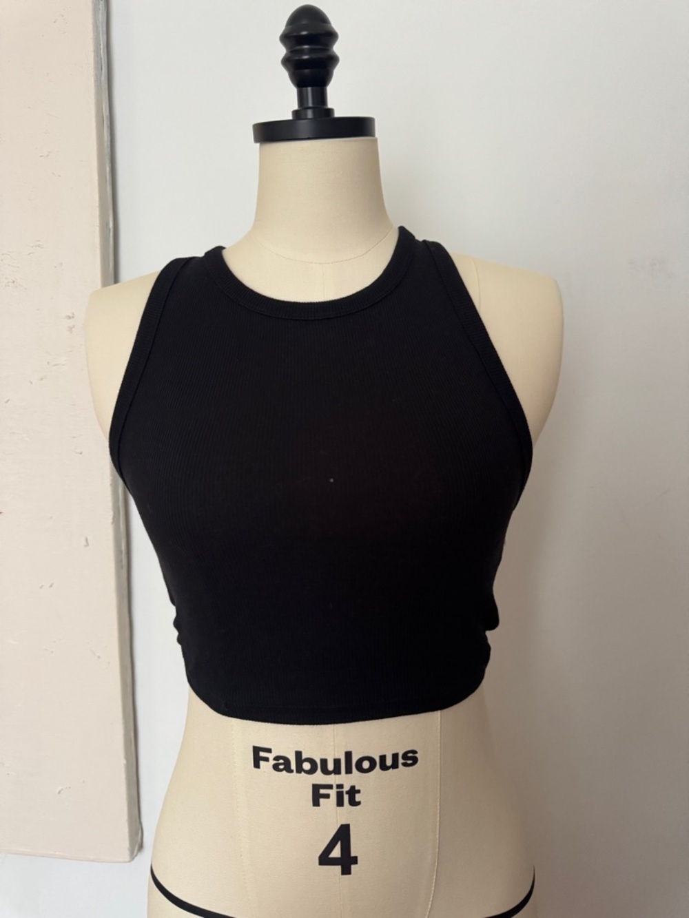 Zara Black Ribbed Cropped Tank